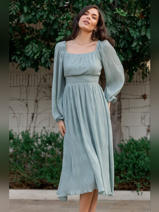 Baltic Born Dresses & Skirts - Baltic Born Sage Long Sleeve Smocked Waist Maxi Dress